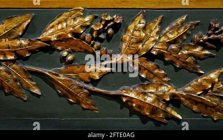 Golden wooden frame of the painting (detail), Rio de Janeiro, Brazil Stock Photo