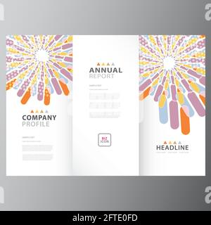 Annual colorful business report template design layout Stock Vector