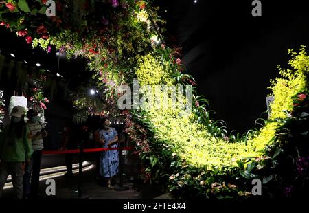 Shanghai. 21st May, 2021. People visit the 10th China Flower Expo in east China's Shanghai, May 21, 2021. The 10th China Flower Expo opened here on Friday, welcoming over 20,000 visitors on its first day.The expo, held to showcase the development of China's flower industry, will last until July 2. A total of 180 outdoor exhibition zones and 64 indoor areas have been set up at the expo park in the city's Chongming District. Credit: Fang Zhe/Xinhua/Alamy Live News Stock Photo