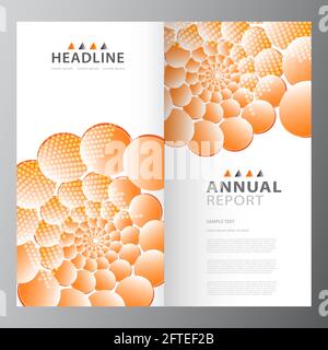 Annual colorful business report template design layout Stock Vector
