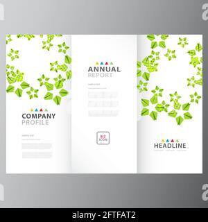 Annual colorful business report template design layout Stock Vector