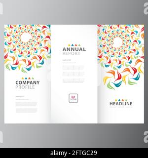 Annual colorful business report template design layout Stock Vector