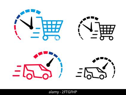 fast delivery infographics icon set Stock Vector