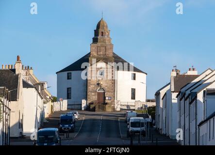 Kilarow Parish Church, also know as the round church in Main Street, Bowmore, Islay, Scotland Stock Photo