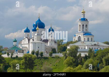 View of the temples of the ancient Holy Bogolyubsky monastery on a August day. Bogolyubovo, Vladimir region. Russia Stock Photo