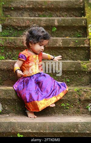 South Indian Pavadai ,Baby Girls Outfits, Readymade Lehenga Choli, Lehenga  Choli | eBay