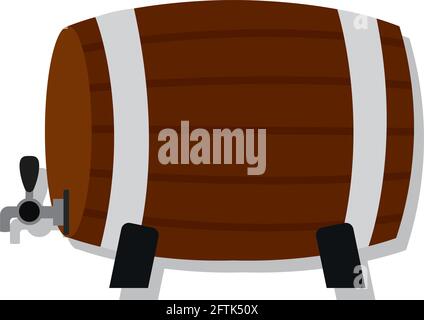 Isoalted beer wooden barrel icon Vector illustration Stock Vector