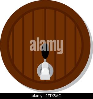 Isoalted beer wooden barrel icon Vector illustration Stock Vector