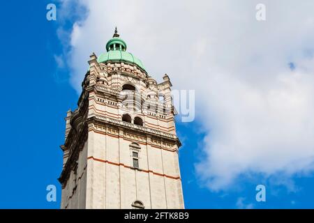 Close-up of the Queen's Tower at the campus of Imperial College London, one of the best research universities of the world. Stock Photo