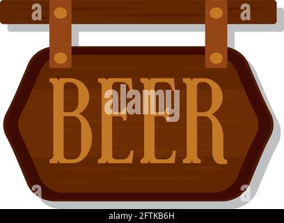 Isolated wooden label with beer text Vector illustration Stock Vector