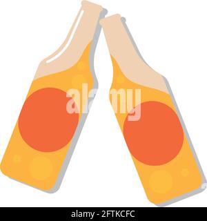 Isolated beer bottles icon Alcoholic beverage Vector illustration Stock Vector
