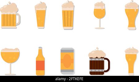Isolated set of beer icons Vector illustration Stock Vector