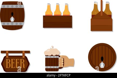 Isolated set of beer icons Vector illustration Stock Vector