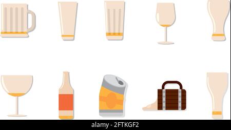 Isolated set of beer icons Vector illustration Stock Vector