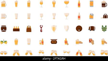 Isolated set of beer icons Vector illustration Stock Vector