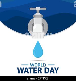 World water day poster Conservation campaign Vector illustration Stock Vector