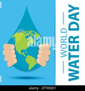 World water day poster Conservation campaign Vector illustration Stock Vector