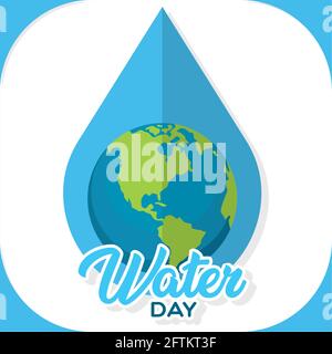 World water day poster Conservation campaign Vector illustration Stock Vector