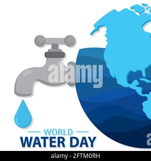 World water day poster Conservation campaign Vector illustration Stock Vector