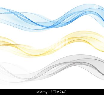 Vector abstract colorful flowing wave lines isolated on white background. Stock Vector