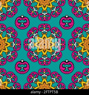 Ornament colorful vintage pattern vector background template tile Stock Vector