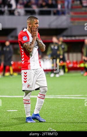 EMMEN, NETHERLANDS - MAY 20: Sergio Pena of FC Emmen regrets missing the penalty kick during the Dutch Eredivisie play offs  match between FC Emmen an Stock Photo