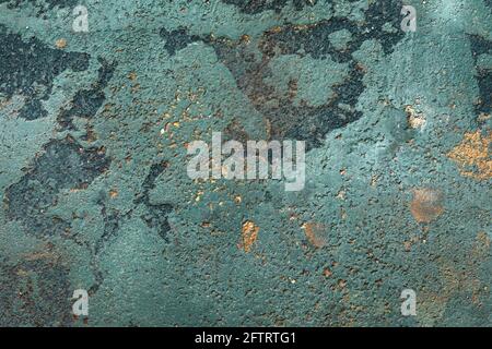 Abstract ocean blue clay wall texture background with imperfections and cracks. Stock Photo