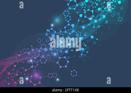 Big Data Visualization Background. Modern futuristic virtual abstract background. Science network pattern, connecting lines and dots. Global network Stock Vector