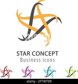 Star concept colorful  icon set Stock Vector