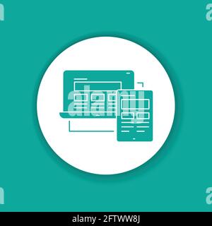 Responsive design color glyph icon. Pictogram for web page, mobile app, promo. UI UX GUI design element. Editable stroke. Stock Vector