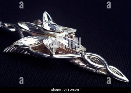 macro of Evenstar jewel of Lord of the rings Stock Photo