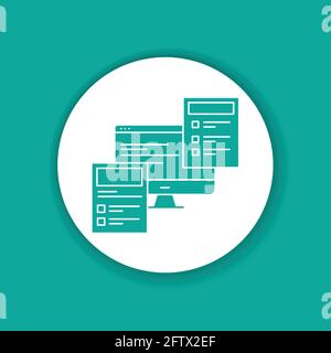 Front-end development color glyph icon. CSS, and JavaScript. Pictogram for web page, mobile app, promo. Stock Vector