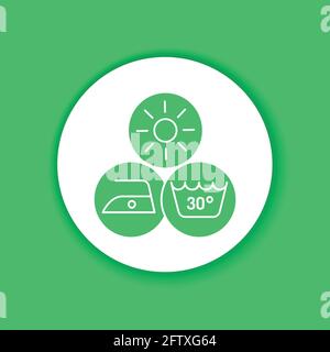 Disadvantages of eco fabric color glyph icon. Negative sides. Pictogram for web page, mobile app, promo. UI UX GUI design element. Editable stroke Stock Vector