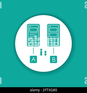 Testing color glyph icon. Software product. UI UX GUI design element. Editable stroke. Stock Vector