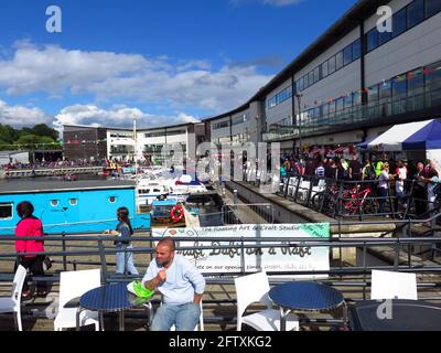 Kirkintilloch Canal Festival at Southbank Marina on Forth and Clyde Canal Stock Photo