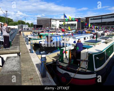 Kirkintilloch Canal Festival at Southbank Marina on Forth and Clyde Canal Stock Photo