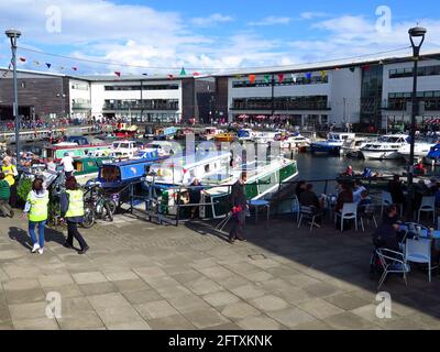 Kirkintilloch Canal Festival at Southbank Marina on Forth and Clyde Canal Stock Photo