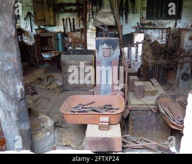 Traditional blacksmiths workshop at Black Country Museum Dudley Stock Photo