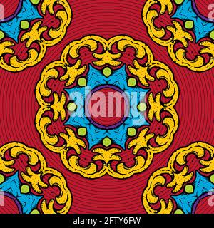 Ornament colorful vintage pattern vector background template tile Stock Vector