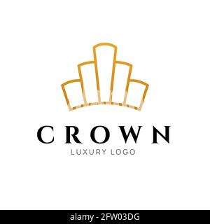 Crown logo king vector royal icon. Queen logotype symbol luxury design Stock Vector