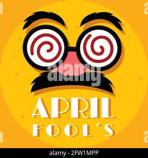 Crazy eyes and nose April fools day Vector Stock Vector