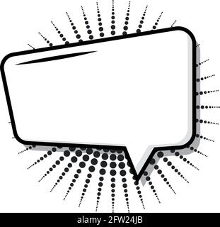 Isolated comic speech Chat bubble Cartoon Vector illustration Stock Vector