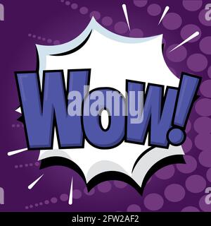 Isolated comic speech Wow cartoon expression Vector Stock Vector