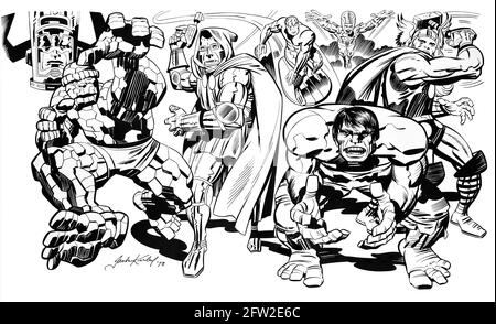 avengers comic strip black and white