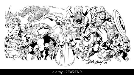 Thor - Jack Kirby's Sketch - Marvel Comics Stock Photo - Alamy