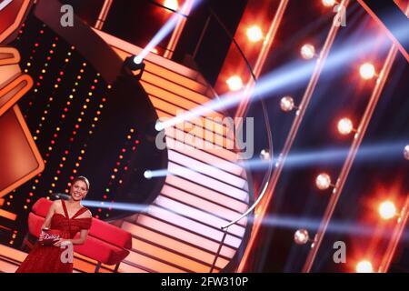 Cologne, Germany. 21st May, 2021. The presenter Victoria Swarovski is on stage at the RTL dance show 'Let's Dance'. Credit: Rolf Vennenbernd/dpa-Pool/dpa/Alamy Live News Stock Photo