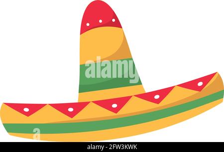 Isolated traditional mexican hat Mexican culture Vector illustration Stock Vector