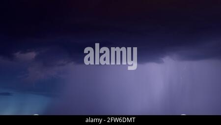 Heavy rain above my city  and dark clouds Stock Photo