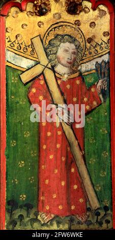 St. William of Norwich, rood screen painting, 1480, medieval, paintings, Eye, Suffolk, England, UK Stock Photo