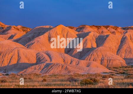 Sunrise light on the formations of Toadstool Geologic Park, Oglala National Grassland, Nebraska, USA Stock Photo